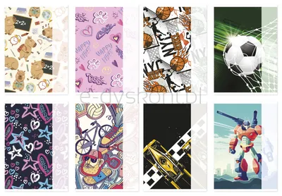 Zeszyt szkolny GIMBOO, A5, w kratkę, 32 kart., 70gsm, mix wzorów