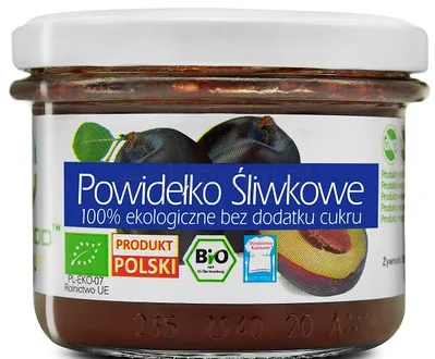 Powidełko Śliwkowe 100%  Bez Dodatku Cukru Bio 180 G