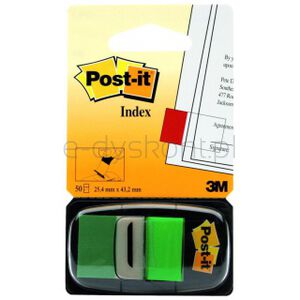 Post-It Zakładki indeksujące (680-3), PP, 25,4x43,2mm, 50 kart., zielone 