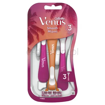 Gillette Venus Smooth Miami Maszynki do golenia dla kobiet, 3 Maszynki jednorazowe dla kobiet