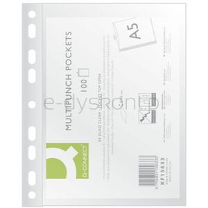 Q-Connect Koszulki na dokumenty PP, A5, krystal, 50mikr., 100szt.