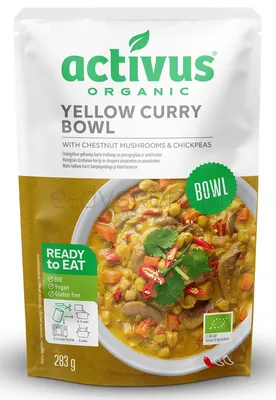 Activus Danie Żółte Curry Z Brązowymi Pieczarkami I Ciecierzycą Bezgl. Bio 283 G