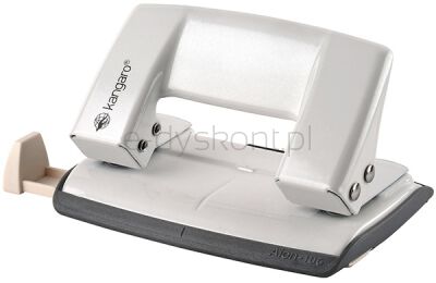 Kangaro Dziurkacz Aion-10G/S, dziurkuje do 10 kartek, metalowy, w pudełku PP, metaliczny biały