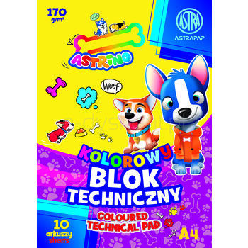 Astra Blok kolorowy barwiony w masie  A4 170g 10 ark