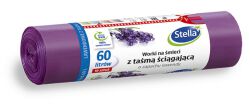 Stella Worki na śmieci z taśmą ściągającą, zapach lawendy, 60 l, 10 szt., lawendowy