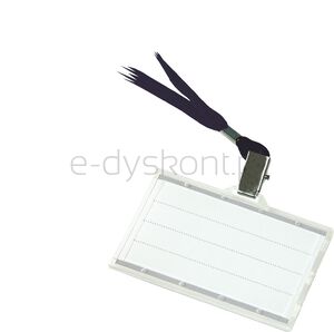 Identyfikator DONAU, z taśmą, twardy, zawieszka, czarny