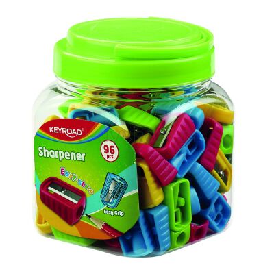 Keyroad Temperówka plastikowa Easy-Sharp, pojedyncza, w plastikowej tubie, mix kolorów