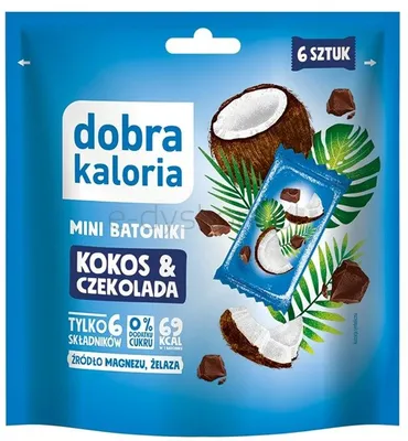Dobra Kaloria Mini batoniki kokos & czekolada ( 6szt) 102 g