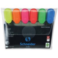 Schneider Zestaw zakreślaczy Job, 1-5 mm, 6 szt., pudełko z zawieszką, mix kolorów [BIURO]