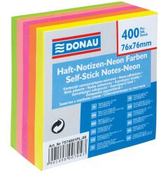 Donau Kostka samoprzylepna 76x76mm, 1x400 kart., neonowa