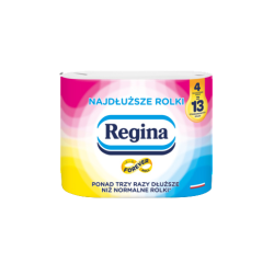 Regina Papier Toaletowy Najdłuższe Rolki 4 rolki opakowanie papierowe
