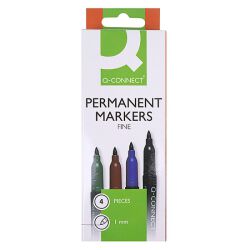 Q-Connect Marker Do Płyt Cd/Dvd 1Mm (Linia), 4 Szt., Zawieszka, Mix Kolorów 