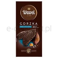 Wawel Czekolada Premium Gorzka 64% cocoa Karmel & Sól morska 90g