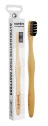 Nordics Oral Care Szczoteczka do zębów bambusowa, średnia, Czarna 18.8cm