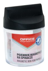 Office Products Pojemnik magnetyczny na spinacze okrągły, bez spinaczy, transparentny