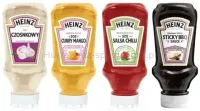 Heinz Mix Sosów (Garlic Sauce 220ml Curry Mango Sauce 220ml Hot Chilli Sauce 220ml Korean Barbecue 220ml )data przydatności 07.08.2025