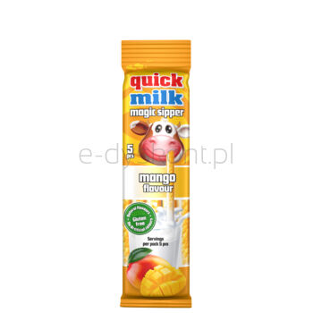 Quick Milk rurki do picia mleka o smaku mango 5x6g