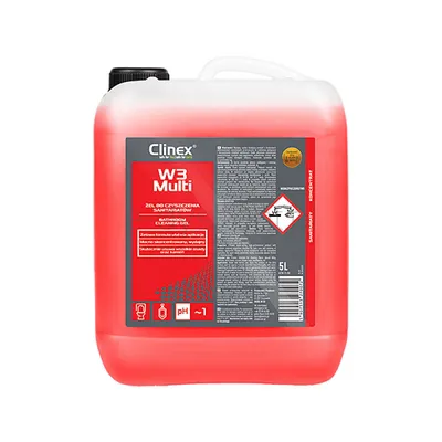 Clinex Preparat W3 Multi, do mycia sanitariatów i łazienek, skoncentrowany, 5l