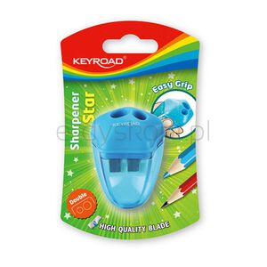 Keyroad Temperówka Star, plastikowa, podwójna, blister, mix kolorów
