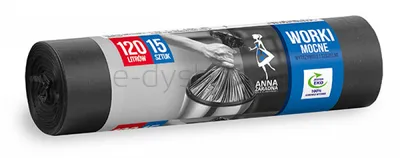 Anna Zaradna Worki na śmieci mocne, 120 l, 15 szt., czarne