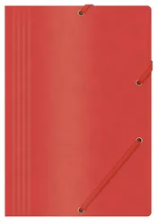 Office Products Teczka Z Gumką, Preszpan, A4, 390Gsm, 3-Skrz., Czerwona 