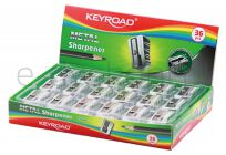 Keyroad Temperówka Metal, aluminiowa, pojedyncza, pakowana na displayu, srebrna  - 2