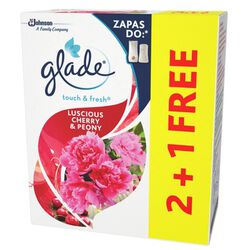 Glade Odświeżacz Powietrza TouchFresh Lucious CherryPeony Zapas 2+1 3X10Ml