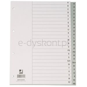 Q-Connect Przekładki  PP, A4, 230x297mm, A-Z, 20 kart, szare