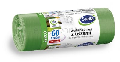 Stella Worki z uszami do segregacji szkła, 60 l, 14 szt., zielone, zielony