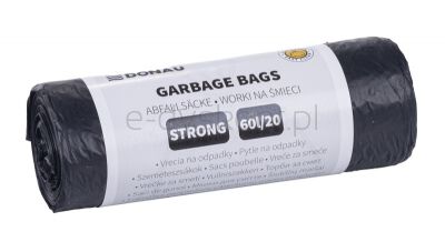 Donau Home Worki na śmieci mocne (LDPE), 60l, 20 szt., czarne