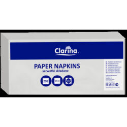 Clarina Serwetki gastronomiczne białe 24x24 200szt 1/4 dwuwarstwowe 