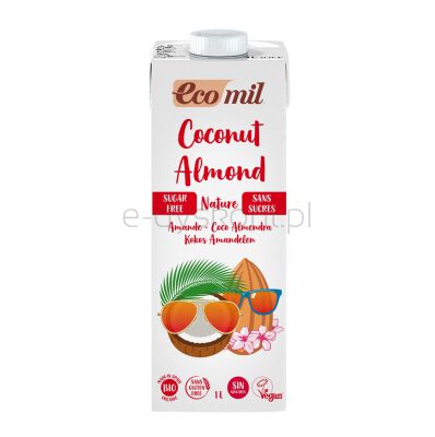 Ecomil Napój Kokosowy Z Migdałami Bez Cukru Bezgl. Bio 1 L