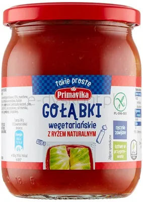 Gołąbki wegetariańskie z ryżem naturalnym BEZGL 480 g