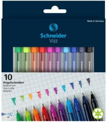 Schneider Długopis Vizz, M, 10Szt., Pudełko Z Zawieszką, Mix Kolorów