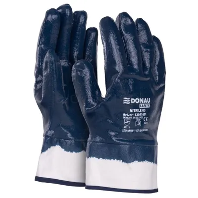 Donau Rękawice Safety Nitrile 03, Kat. Ii, Rozm. 10, Granatowe