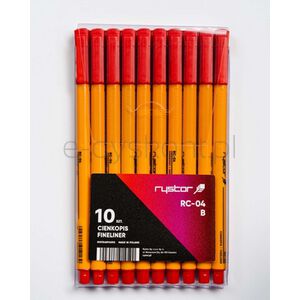 Rystor Cienkopis RC-04 czerwony 10szt. etui