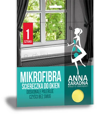 Anna Zaradna Mikrofibra ściereczka do okien 1 szt., żółty