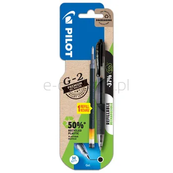 Pilot długopis Żelowy G2 czarny 0.7 mm czarny + wkład czarny 1 szt