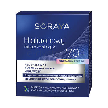 Soraya Krem naprawczy na dzień i na noc 70+, 50 ml Hialuronowy mikrozastrzyk PROMATRIX PEPTIDE
