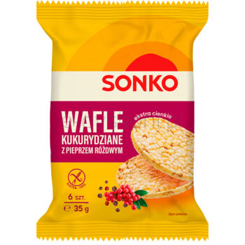 SONKO Wafle kukurydziane z pieprzem różowym 35g