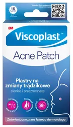 Plastry na zmiany trądzikowe VISCOPLAST-3M Acne Patch, ? 12 mm, 15 szt., pudełko