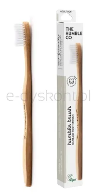 Szczoteczka do zębów, bambusowa soft biała 19cm