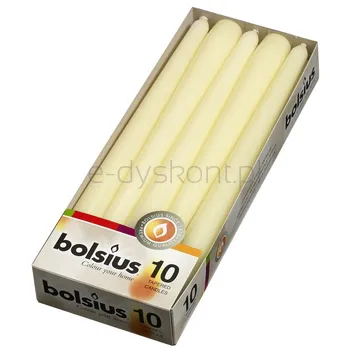 Bolsius Świeca Szpica Kremowa 10 Szt.
