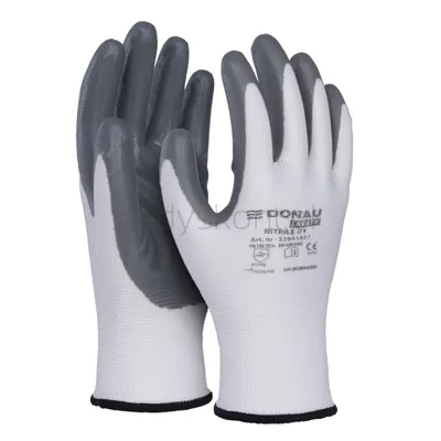 Donau Rękawice Safety Nitrile 01, Kat. Ii, Rozm. 10, Szare