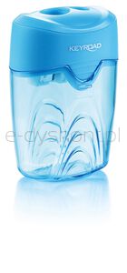 Keyroad Temperówka Ripple, plastikowa, podwójna, z pojemnikiem, pakowane na displayu, mix kolorów
