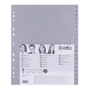 Przekładki polypropylenowa, A4+, A-Z, szare