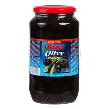 Giana Hiszpańskie oliwki czarne bez pestki w słonej zalewie 935ml