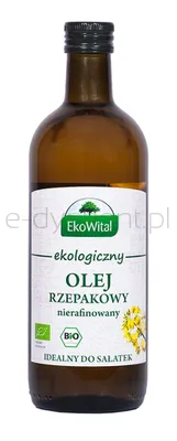 Ekowital Olej Rzepakowy Tłoczony Na Zimno Bio 1 L