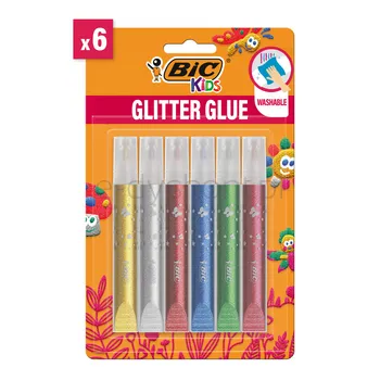 Bic Kids Glitter Glue Metallic Klej Brokatowy Metaliczny 6 Szt.