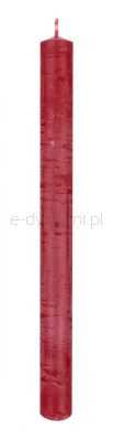 Donau HOME Świeca stołowa Rustic Classic, 22x250mm, 4 szt., czerwony